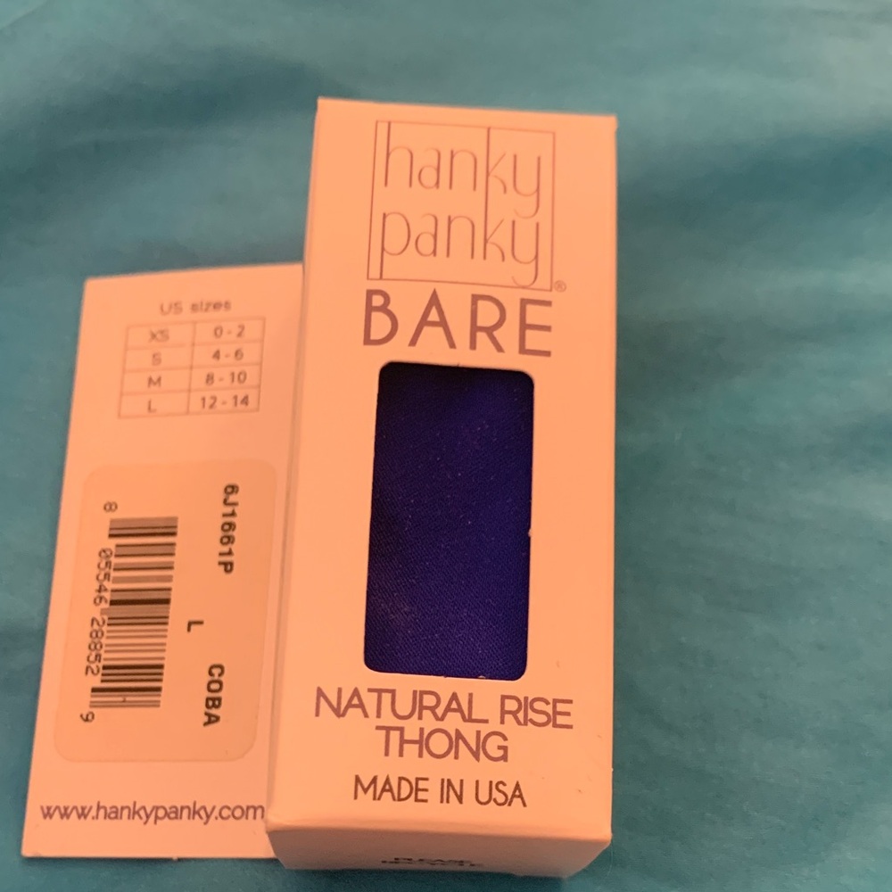 Hanky Panky Bare Thong in Cobalt Blue